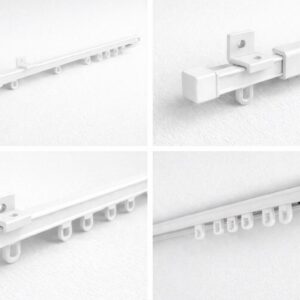 Ράγες Κουρτίνας Λευκές με Στηρίγματα Τοίχου