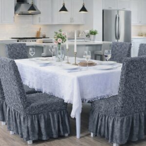 Σετ Καλύμματα Καρέκλας με Βολάν – 6 Τεμάχια