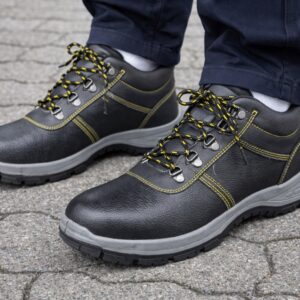 Παπούτσι Ασφαλείας Εργασίας Μαύρο με Κίτρινες Ραφές