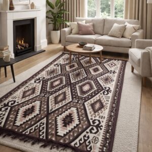 Χαλί Kilim Γεωμετρικό Μπορντό –