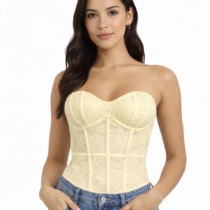 Γυναικείο Strapless Δαντελένιο Corset Top