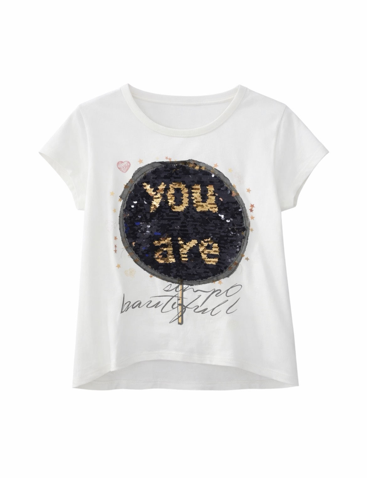 Παιδικό Μπλουζάκι Λευκό με Παγιέτες “YOU ARE” - Image 2