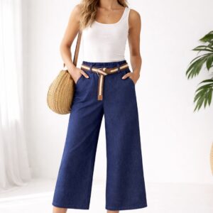 Γυναικείο Παντελόνι Denim με Ζώνη