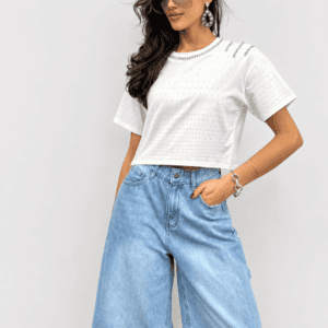 Γυναικεία Jean Βερμούδα Wide Leg