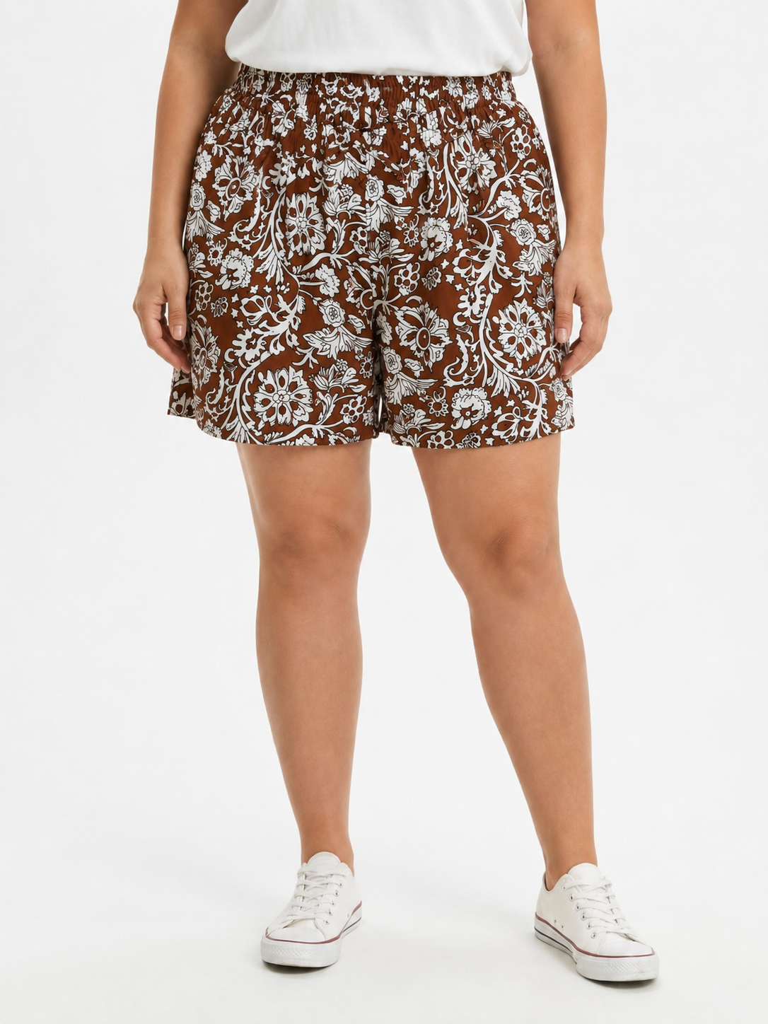 Floral Shorts Plus Size